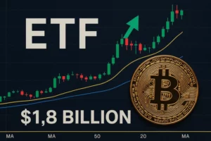 Amerykańskie fundusze ETF oparte na bitcoinie odnotowały dobre wyniki, przypływając 1,8 mld dolarów